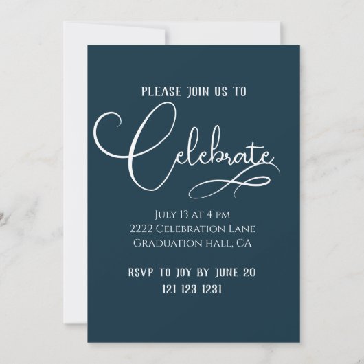 elegant Calligrafie Afstuderen Fotouitnodiging Kaart (Achterkant)