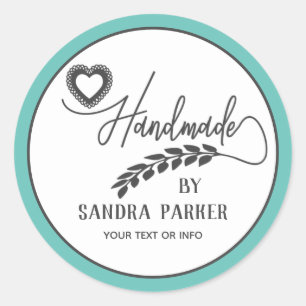 Elegant Calligrafie-aftakking handgemaakt Ronde Sticker