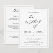 Elegant Calligrafie All-in-One Wedding Invitation (Voorkant / Achterkant)