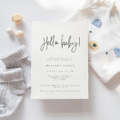Elegant Calligrafie | BABY SHOWER HALLO BABY Kaart