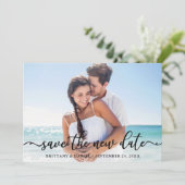 Elegant Calligrafie bewaart de nieuwe Datum Fotoka Save The Date (Staand voorkant)