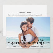 Elegant Calligrafie bewaart de nieuwe Datum Fotoka Save The Date (Voorkant / Achterkant)