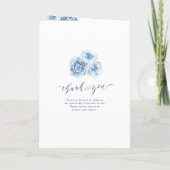 Elegant calligrafie blauwe waterverf florale bruil programma (Achterkant)