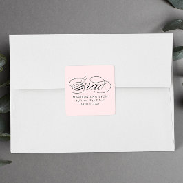 Elegant Calligrafie Blush Pink Afstuderen Vierkante Sticker