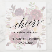 Elegant Calligrafie | Bond van bont en bont Wijn Etiket (Enkel label)