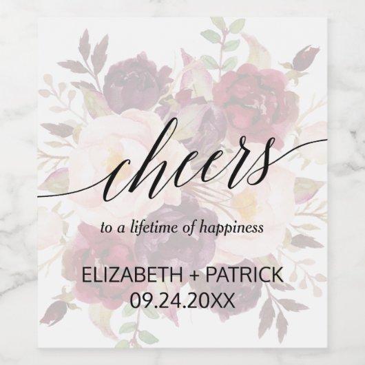 Elegant Calligrafie | Bond van bont en bont Wijn Etiket (Enkel label)