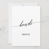 Elegant Calligrafie Bondi Beach Table Number Kaart (Achterkant)