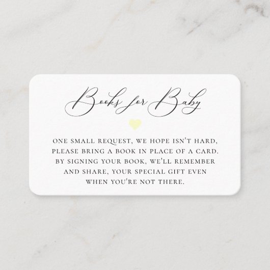 Elegant Calligrafie Book Request Enclosure Card Plaatskaartje (Voorkant)