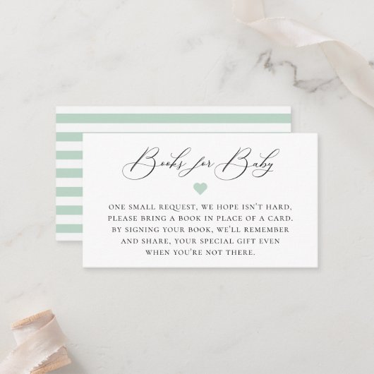 Elegant Calligrafie Book Request Enclosure Card Plaatskaartje (Voorkant / Achterkant in situ)