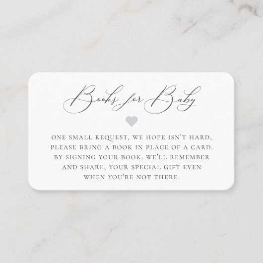 Elegant Calligrafie Book Request Enclosure Card Plaatskaartje (Voorkant)