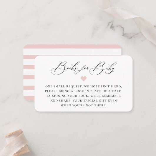 Elegant Calligrafie Book Request Enclosure Card Plaatskaartje (Voorkant / Achterkant in situ)