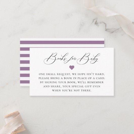 Elegant Calligrafie Book Request Enclosure Card Plaatskaartje (Voorkant / Achterkant in situ)