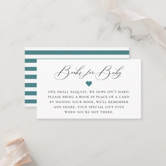 Elegant Calligrafie Book Request Enclosure Card Plaatskaartje (Voorkant / Achterkant in situ)