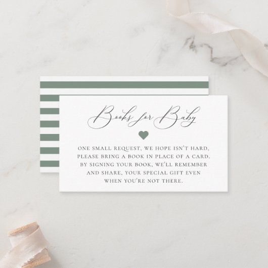 Elegant Calligrafie Book Request Enclosure Card Plaatskaartje (Voorkant / Achterkant in situ)