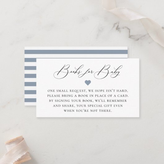 Elegant Calligrafie Book Request Enclosure Card Plaatskaartje (Voorkant / Achterkant in situ)