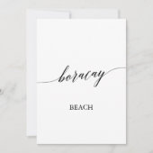 Elegant Calligrafie Boracay Beach Table Number Kaart (Voorkant)