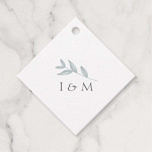 Elegant calligrafie Botanical Wedding Bedankjes Labels (Voorkant)