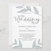 Elegant calligrafie Botanical Wedding Kaart (Voorkant)