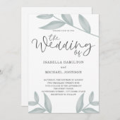 Elegant calligrafie Botanical Wedding Kaart (Voorkant / Achterkant)