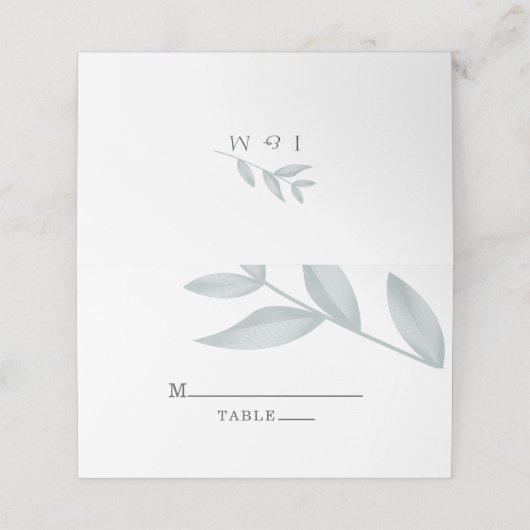 Elegant calligrafie Botanical Wedding Plaatskaartje (Buitenkant ongevouwen)