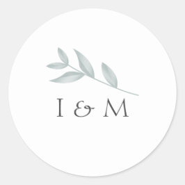 Elegant calligrafie Botanical Wedding Ronde Sticker