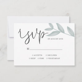 Elegant calligrafie Botanical Wedding RSVP Kaartje