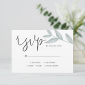 Elegant calligrafie Botanical Wedding RSVP Kaartje (Staand voorkant)