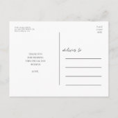 Elegant calligrafie bruiloft foto bedankt briefkaart (Achterkant)