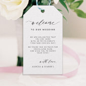 Elegant calligrafie bruiloft welkomsttas cadeaulabel