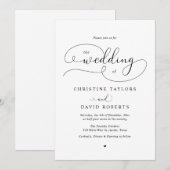 Elegant Calligrafie, Casual huwelijk Kaart (Voorkant / Achterkant)