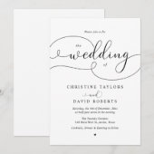 Elegant Calligrafie, Casual huwelijksuitnodiging Kaart (Voorkant / Achterkant)