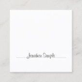 Elegant Calligrafie Design Gold Plain Luxe Trendy Vierkante Visitekaartje (Voorkant)