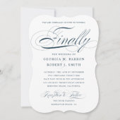 Elegant Calligrafie eindelijk donkerbruin huwelijk Kaart (Voorkant)