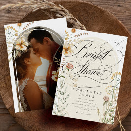 Elegant Calligrafie en foto Bohemen Vrijgezellenfe Kaart