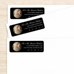 Elegant Calligrafie en Stickers met label voor fot<br><div class="desc">Een elegante lay-out met uw namen in witte kalligrafie over zwart lijst en speciale gebeurtenisfoto zoals uw bruiloft of verloving foto. Witte en grijze lijsten zijn verkrijgbaar in mijn winkel. Bedankt dat je langs bent gekomen. Foto's met dank aan Leeds Wedding Photographer,  John Hope. Ga naar http://www.johnhopephotography.com</div>