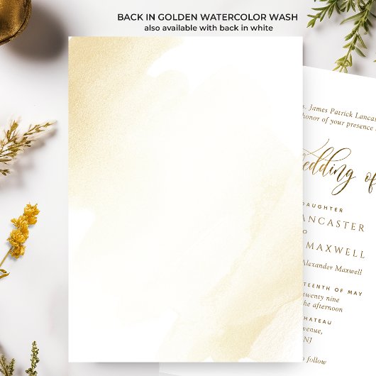 Elegant Calligrafie en Waterverf Plechtige bruilof Kaart