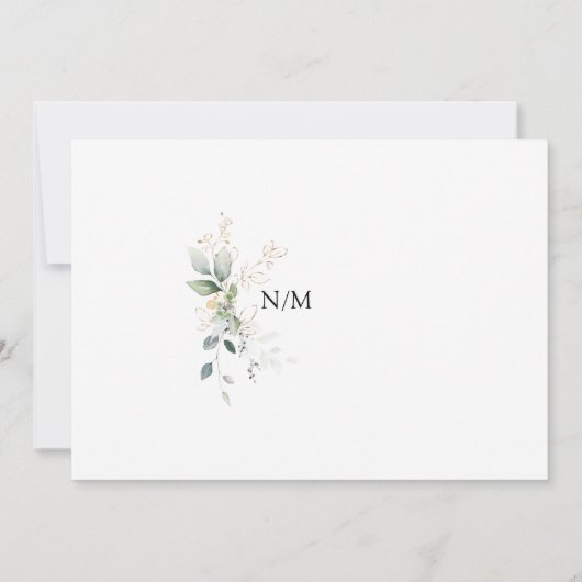 Elegant Calligrafie Eucalyptus repetitie Dinner Kaart (Achterkant)