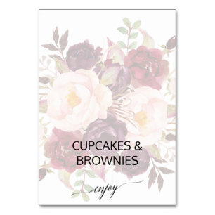 Elegant Calligrafie   Faded Floral Buffet Labels Kaart