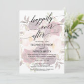 Elegant Calligrafie | Faded Floral Elopement Kaart (Staand voorkant)