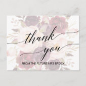 Elegant Calligrafie | Faded Floral Hartelijk dank Briefkaart (Voorkant)