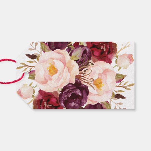 Elegant Calligrafie | Faded Floral Hartelijk dank Cadeaulabel (Achterkant Horizontaal)