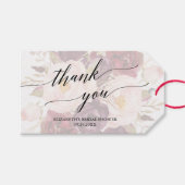 Elegant Calligrafie | Faded Floral Hartelijk dank Cadeaulabel (Voorkant (Horizontaal))