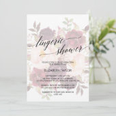 Elegant Calligrafie | Faded Floral Lingerie Shower Kaart (Staand voorkant)