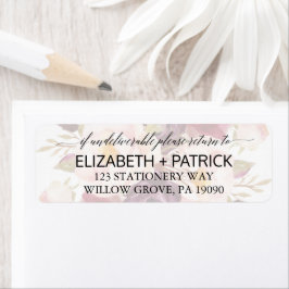 Elegant Calligrafie | Faded Floral Wedding Etiket