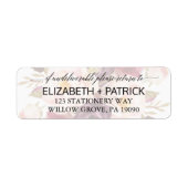 Elegant Calligrafie | Faded Floral Wedding Etiket (Voorkant)