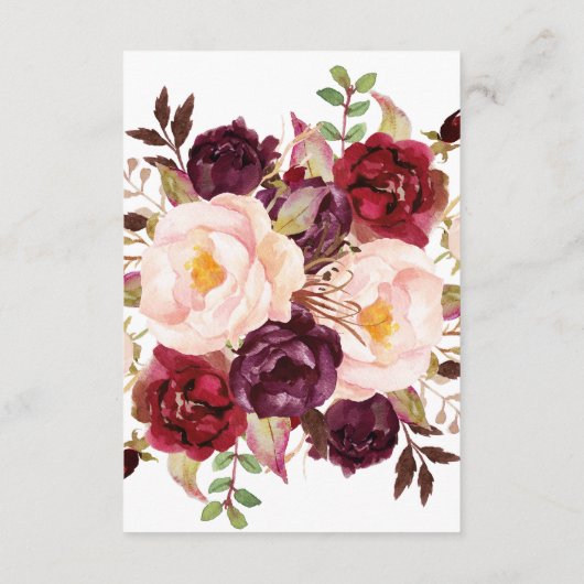 Elegant Calligrafie | Faded Floral Wishing Well Informatiekaartje (Achterkant)