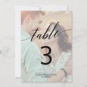 Elegant Calligrafie | Faded foto 5x7 tabelnummer Kaart (Voorkant)