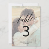 Elegant Calligrafie | Faded foto 5x7 tabelnummer Kaart (Achterkant)