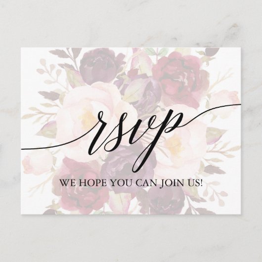 Elegant Calligrafie Faded menu Keuze RSVP (Voorkant)