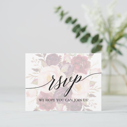 Elegant Calligrafie Faded menu Keuze RSVP (Staand voorkant)